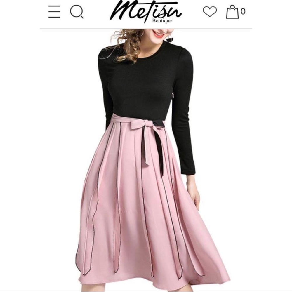 Metisu black and pink dress